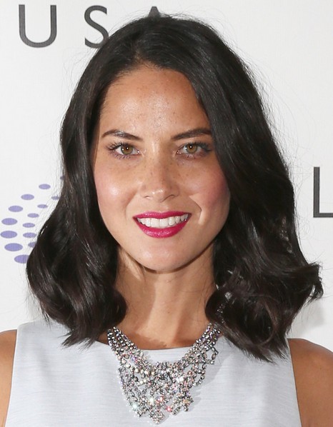 2014 Olivia Munn Medium Hairstyles: Curly Hair