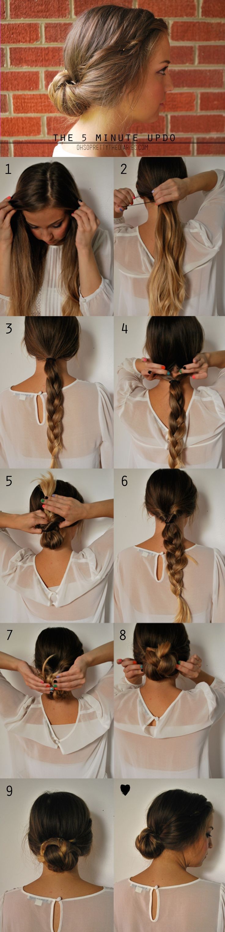 5 Minute Updo Hairstyle for Long Hair