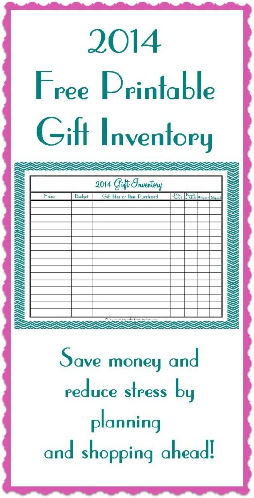 Free Gift Inventory Printable