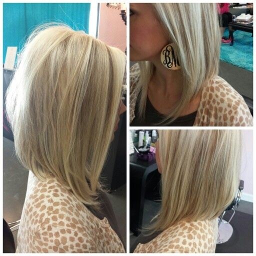 Angled Bob Haircut for Blond Hair