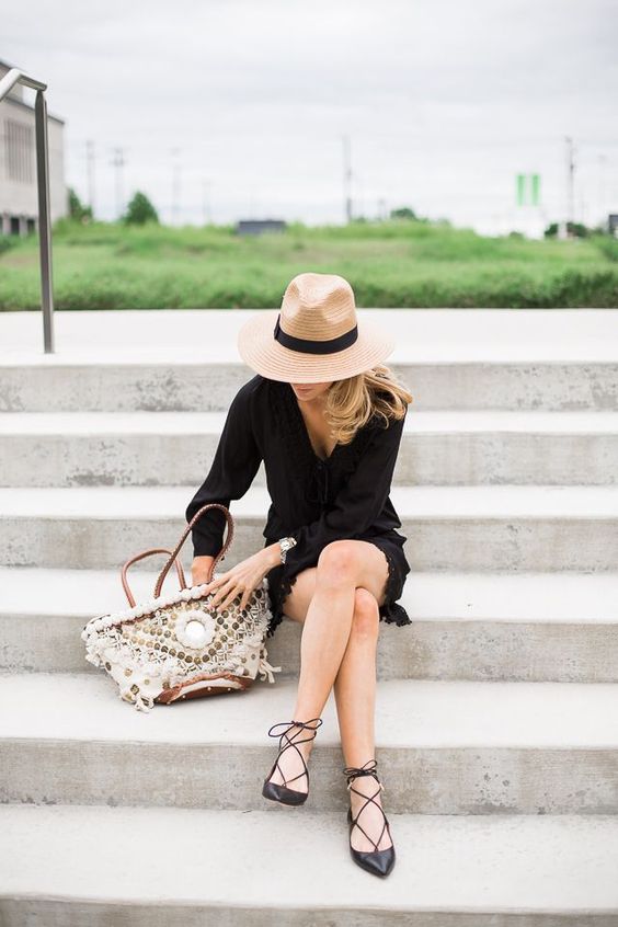 Black Dress and Flats