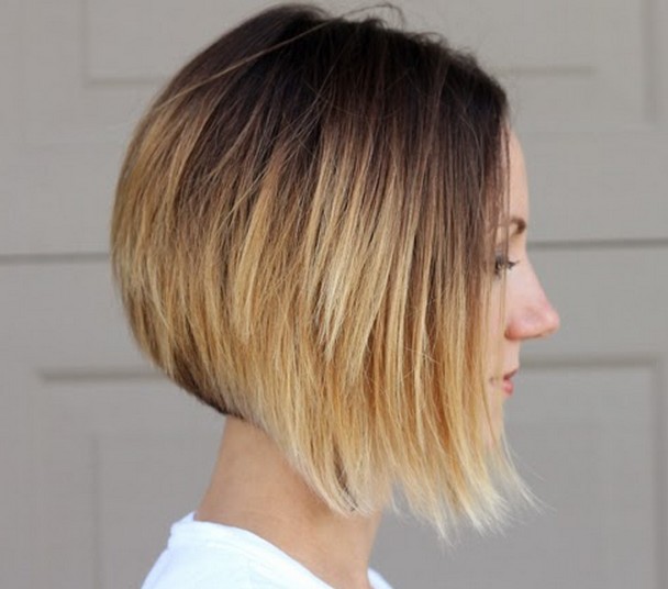 short asymmetrical blonde bob