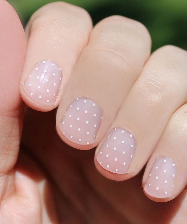 Clear Polka Dot Nail Design