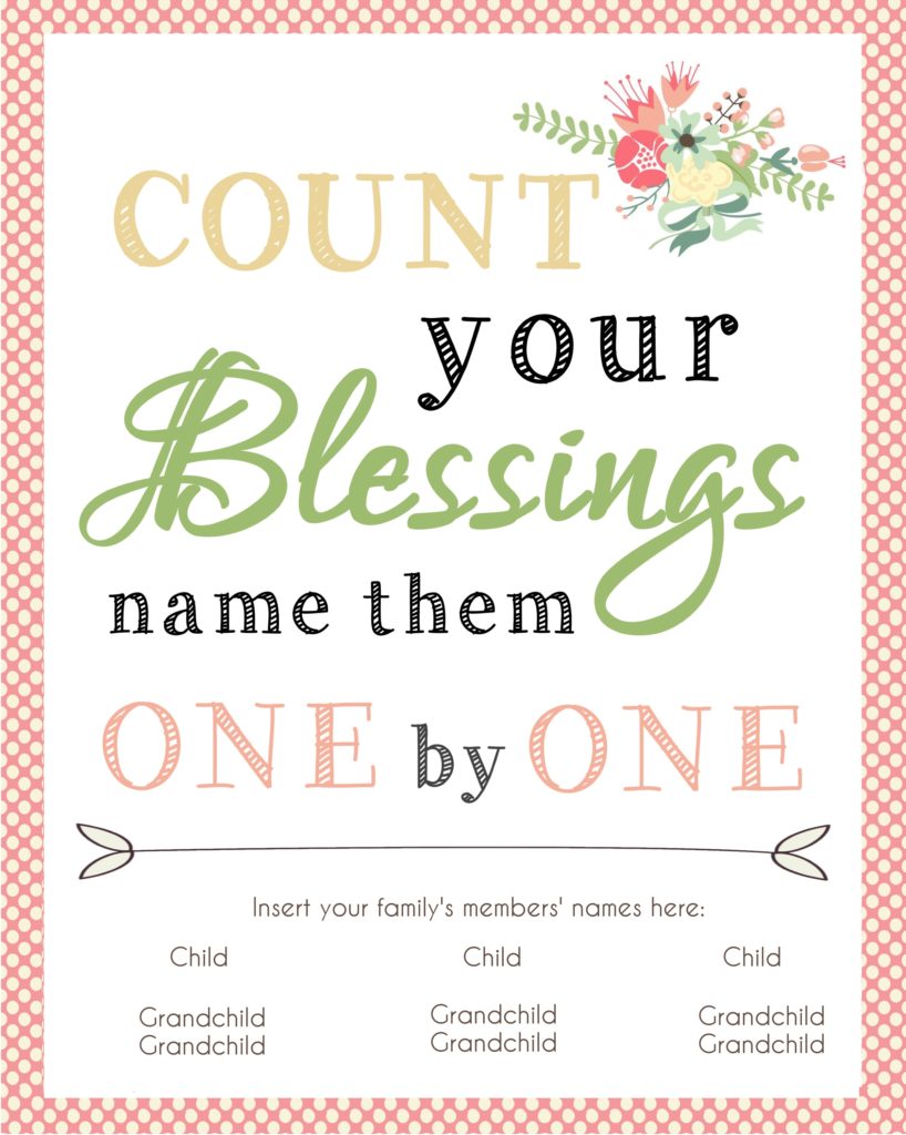 Count your Blessings printable - awesome quick and easy gift idea for mom or grandma