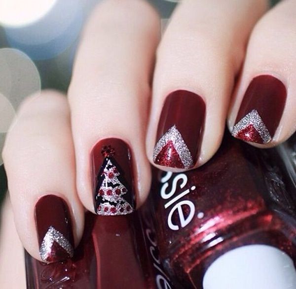 Dark Red Nails