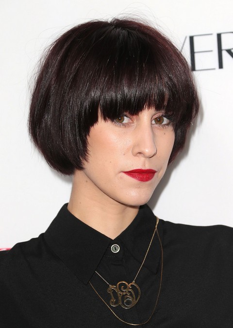 Devin Star Tailes Short Haircut - Modern Short Black Haircut with Full Bangs