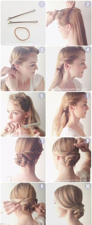 Easy Twisted Bun for Long Hair