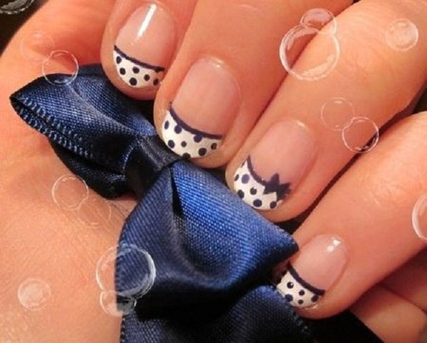 French Tip Polka Dot Nail Design