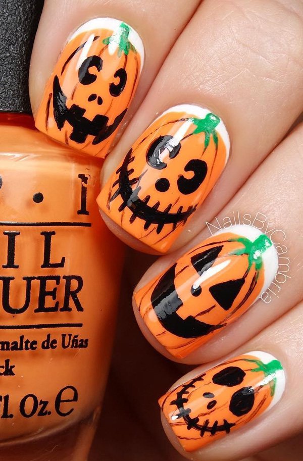 funny-pumpkin-nails via