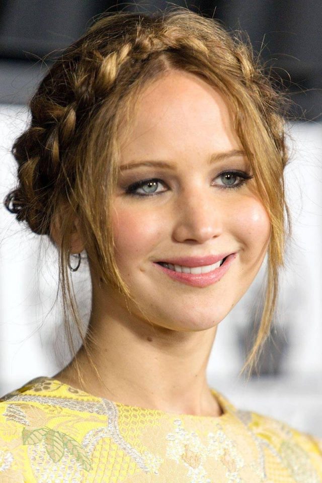 Jennifer Lawrence Crown Braid via