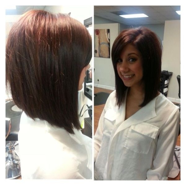 Long Angled Bob for Medium Length Hair