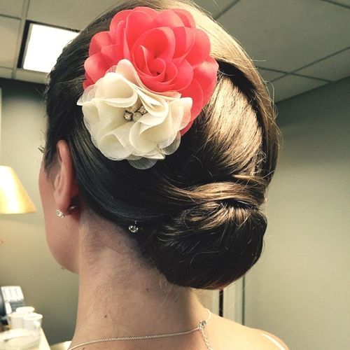 Low Bun with Flowers