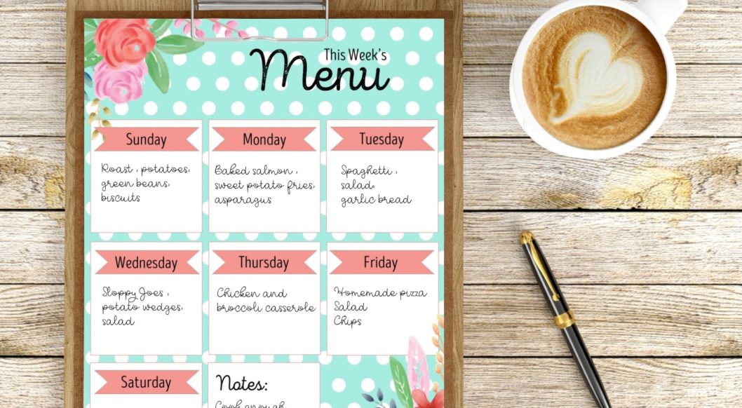 Free menu planning printables