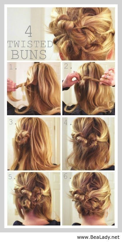 Messy Twisted Bun Idea for Long Hair