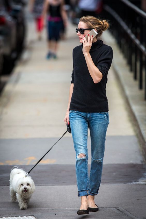 Olivia Palermo Black Flats