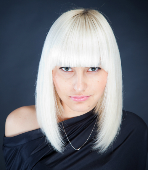 Platinum Straight Haircut for Women