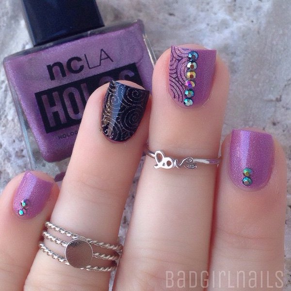 Purple Tribal Nail Design