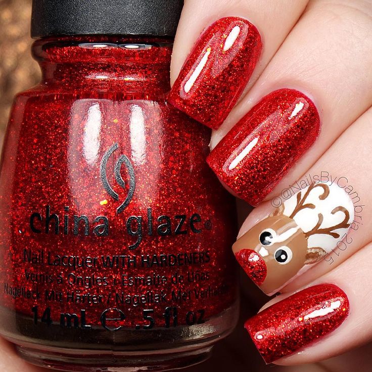 Red Glitter Nails