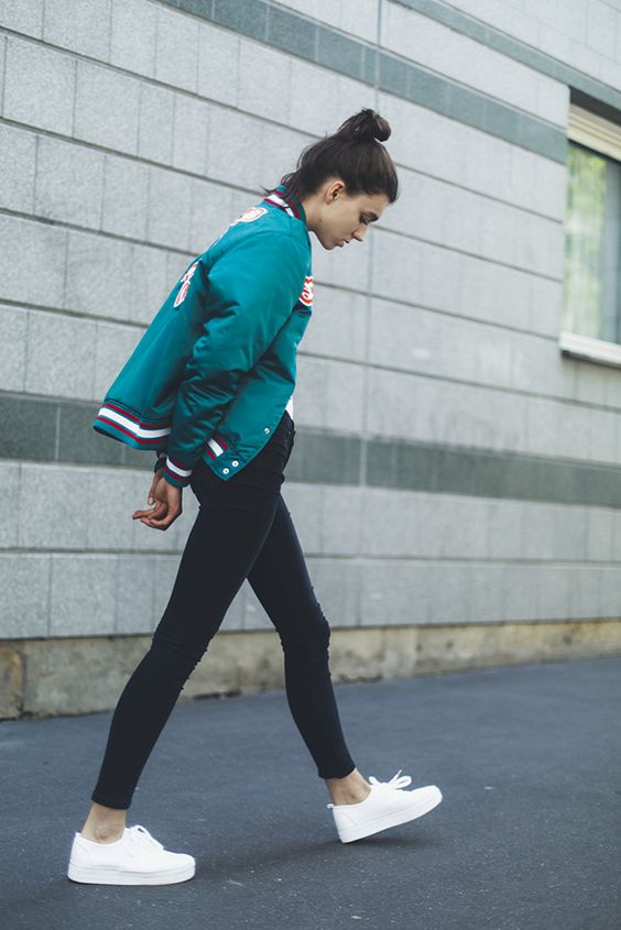 Varsity Jacket and White Shoes