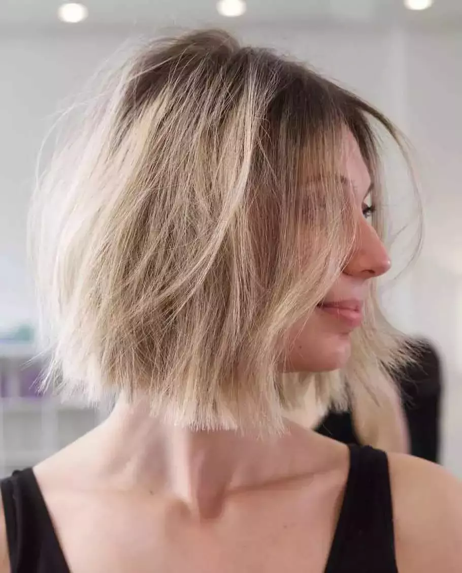 Layered Shoulder Length Long Bob