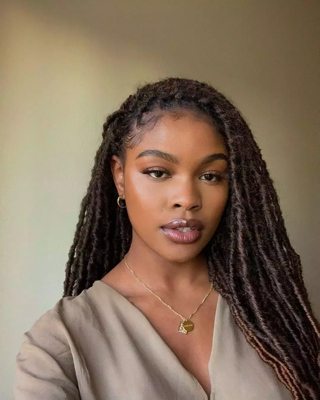 Long Side Parted Locs for black women