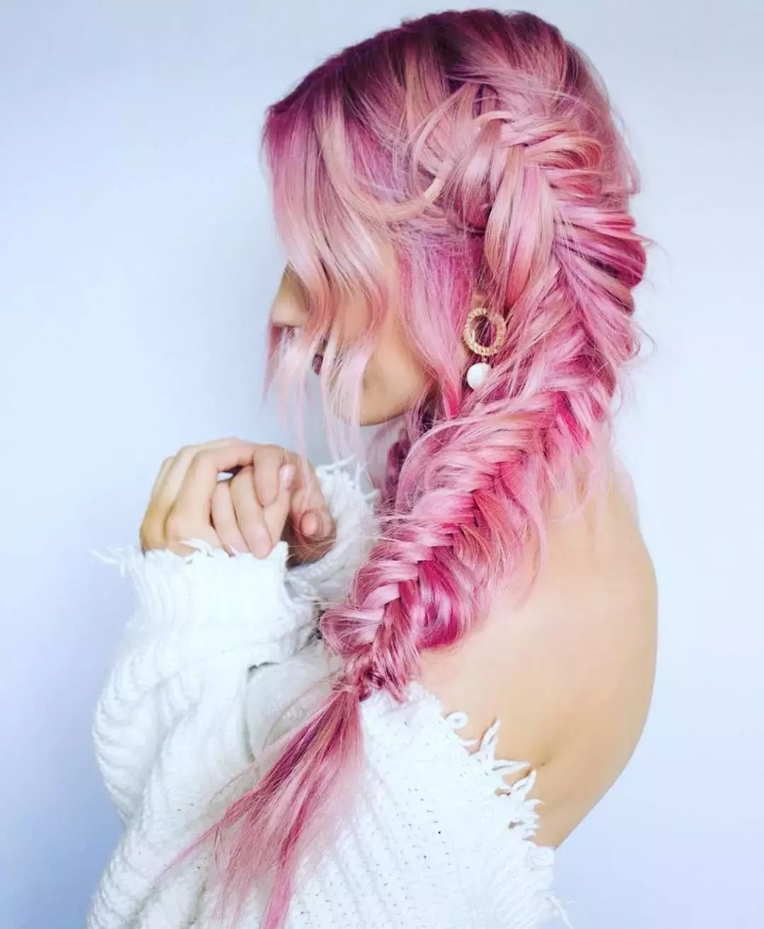 Pink Fishtail Braid